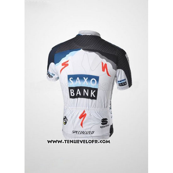 2010 Maillot Ciclismo Saxo Bank Noir et Blanc Manches Courtes et Cuissard